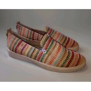 Kelly & Katie Multicolor Striped Espadrilles Rainbow Loafers Women's Size 10